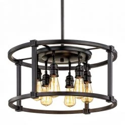 Home Decorators Collection Romaro Row 6-Light Aged Bronze Dinette Chandelier