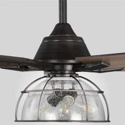 Home Decorators Collection Casun 52 in. LED Indoor Aged Iron Ceiling Fan with Remote Control and Light Kit -Home Decorators Soldes aged iron home decorators collection ceiling fans with lights 11252aiwncn 1d 1000