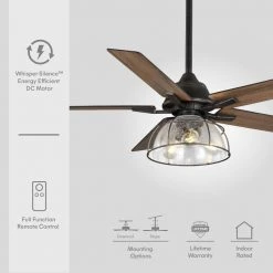 Home Decorators Collection Casun 52 in. LED Indoor Aged Iron Ceiling Fan with Remote Control and Light Kit -Home Decorators Soldes aged iron home decorators collection ceiling fans with lights 11252aiwncn 4f 1000
