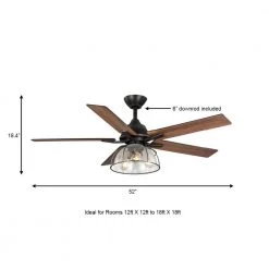 Home Decorators Collection Casun 52 in. LED Indoor Aged Iron Ceiling Fan with Remote Control and Light Kit -Home Decorators Soldes aged iron home decorators collection ceiling fans with lights 11252aiwncn a0 1000