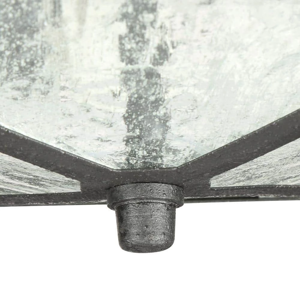 Home Decorators Collection Brimfield 11 in. Aged Iron 2 Light Outdoor Ceiling Flush Mount Light with Clear Seedy Glass Shade 6 Home Decorators Collection Brimfield 11 in. Aged Iron 2 Light Outdoor Ceiling Flush Mount Light with Clear Seedy Glass Shade - Image 4