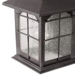 Home Decorators Collection Brimfield 14.2 in. Aged Iron 1 Light Outdoor Wall Lantern with Clear Seedy Glass Shade and 220 Motion Sensing -Home Decorators Soldes aged iron home decorators collection outdoor sconces hb7251ma 292 40 1000