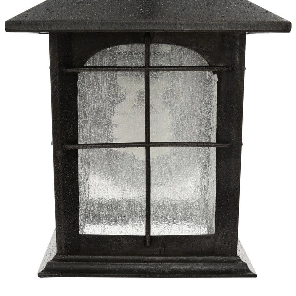 Home Decorators Collection Brimfield 12.75 in. Aged Iron 1 Light Outdoor Wall Lantern with Clear Seedy Glass Shade 7 Home Decorators Collection Brimfield 12.75 in. Aged Iron 1 Light Outdoor Wall Lantern with Clear Seedy Glass Shade - Image 5