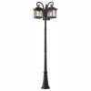 Home Decorators Collection Brimfield 88.5 in. Aged Iron 3-Head, 3-Light Outdoor Post Lamp with Clear Seedy Glass Shade -Home Decorators Soldes aged iron home decorators collection post light sets hb7019a 292 64 1000