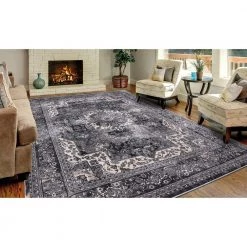 Home Decorators Collection Angora Anthracite 8 ft. x 10 ft. Medallion Area Rug -Home Decorators Soldes anthracite home decorators collection area rugs 27337 4f 1000