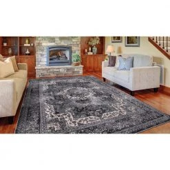 Home Decorators Collection Angora Anthracite 8 ft. x 10 ft. Medallion Area Rug -Home Decorators Soldes anthracite home decorators collection area rugs 27337 c3 1000