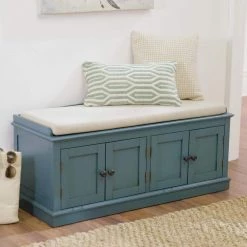 Home Decorators Collection Laughlin Antique Blue Storage Bench -Home Decorators Soldes antique blue home decorators collection dining benches 7721700310 31 1000