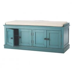 Home Decorators Collection Laughlin Antique Blue Storage Bench -Home Decorators Soldes antique blue home decorators collection dining benches 7721700310 4f 1000