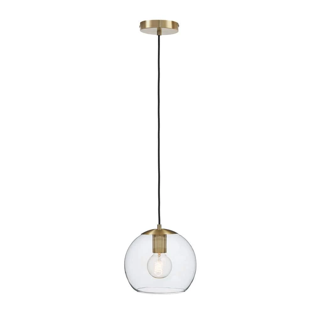 Home Decorators Collection 1-Light Antique Brass and Glass Mini-Pendant 11 Home Decorators Collection 1-Light Antique Brass and Glass Mini-Pendant - Image 9
