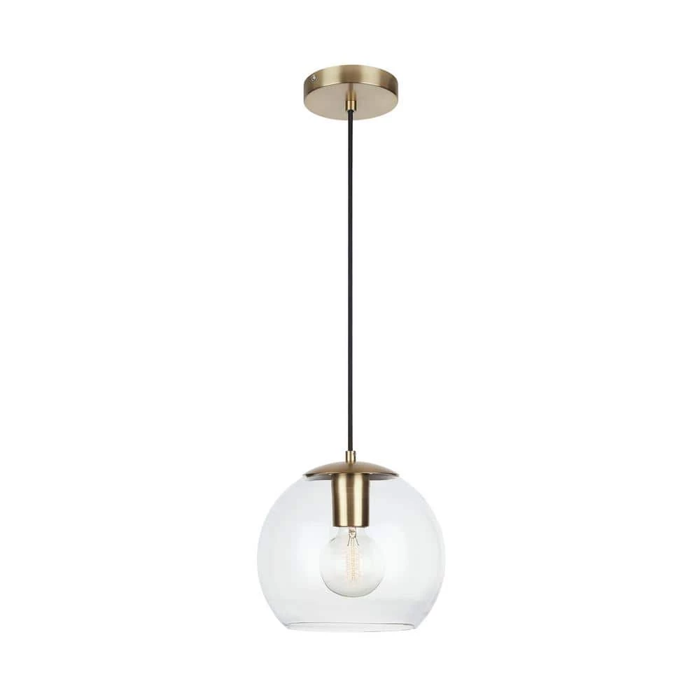 Home Decorators Collection 1-Light Antique Brass and Glass Mini-Pendant 3 Home Decorators Collection 1-Light Antique Brass and Glass Mini-Pendant