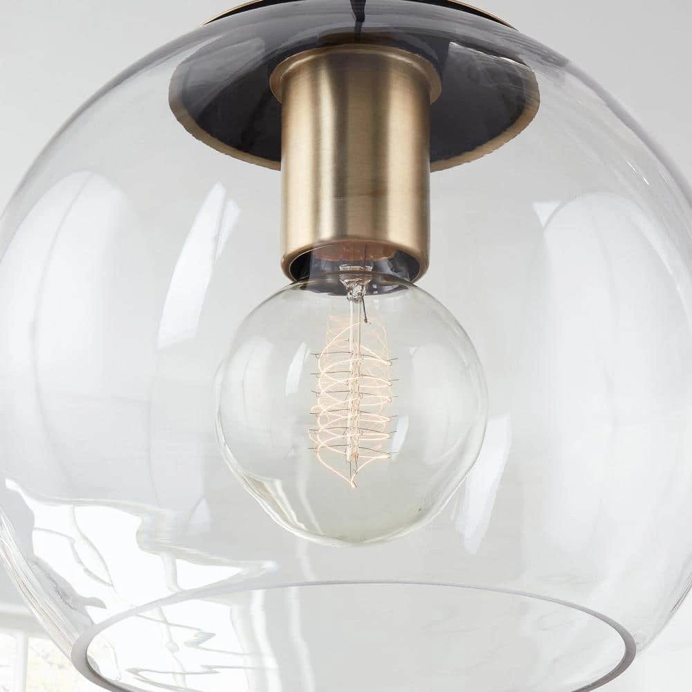 Home Decorators Collection 1-Light Antique Brass and Glass Mini-Pendant 8 Home Decorators Collection 1-Light Antique Brass and Glass Mini-Pendant - Image 6