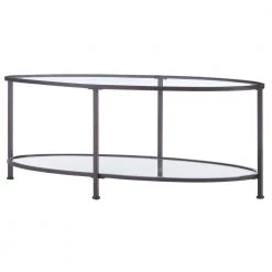 Home Decorators Collection Bella 46 in. Antique Bronze/Clear Large Oval Glass Coffee Table with Shelf -Home Decorators Soldes antique bronze home decorators collection coffee tables v183102xxb np c3 1000