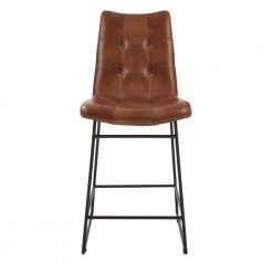 Home Decorators Collection Ivers Stitched Faux Leather Upholstered Counter Stool with Back