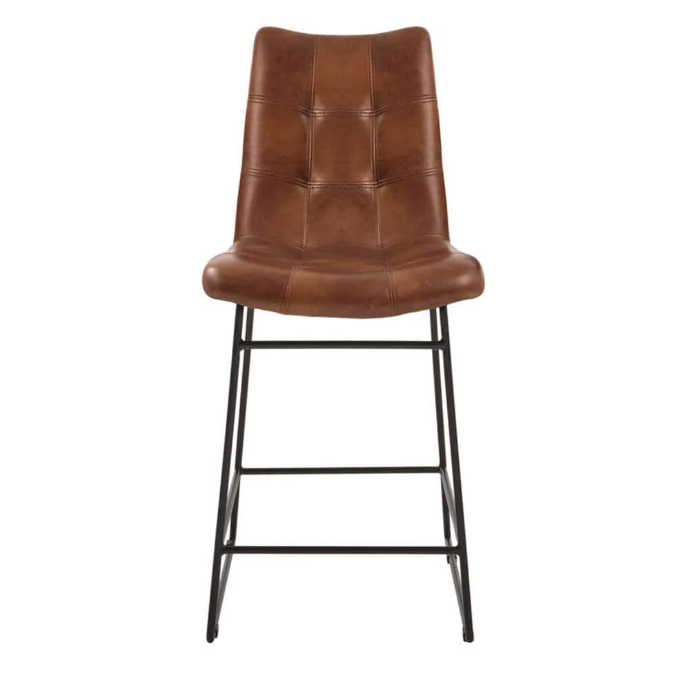 Home Decorators Collection Ivers Stitched Faux Leather Upholstered Counter Stool with Back 3 Home Decorators Collection Ivers Stitched Faux Leather Upholstered Counter Stool with Back