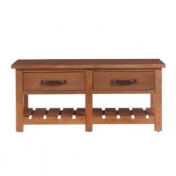 Home Decorators Collection Danforth 42 in. Antique Patina Large Rectangle Wood Coffee Table with 2-Drawers