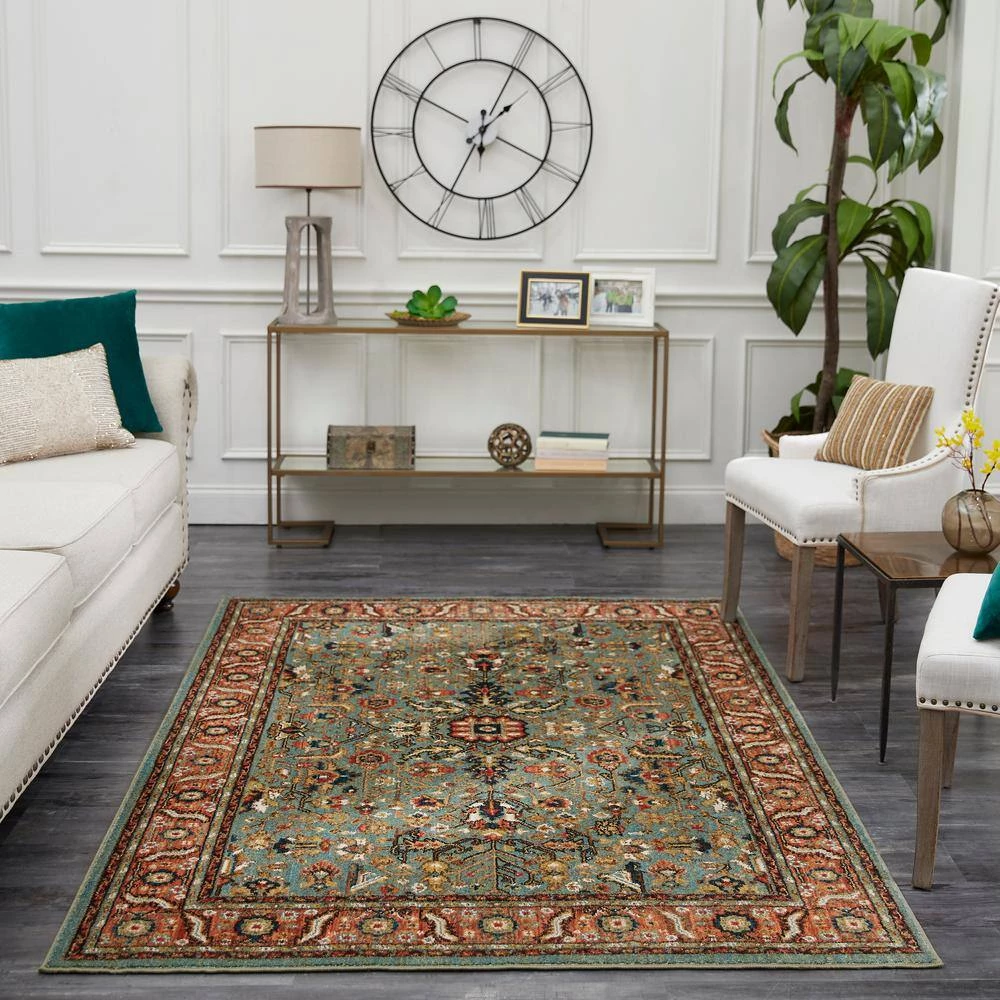 Home Decorators Collection Mariah Aquamarine 10 ft. x 13 ft. Area Rug 4 Home Decorators Collection Mariah Aquamarine 10 ft. x 13 ft. Area Rug - Image 2