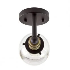 Home Decorators Collection Evelyn 6 in. 1-Light Bronze Modern Industrial Wall Mount Sconce Light with Clear Glass Shade -Home Decorators Soldes artisan bronze home decorators collection vanity lighting hb15018 313 77 1000