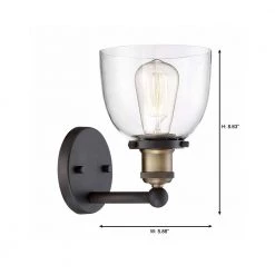 Home Decorators Collection Evelyn 6 in. 1-Light Bronze Modern Industrial Wall Mount Sconce Light with Clear Glass Shade -Home Decorators Soldes artisan bronze home decorators collection vanity lighting hb15018 313 a0 1000