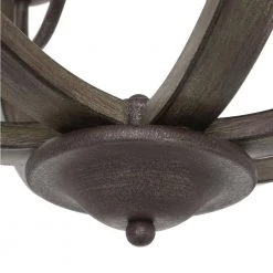 Home Decorators Collection Keowee 24-1/4 in. 6-Light Artisan Iron Farmhouse Orb Chandelier with Coastal Antique White Wood Accents -Home Decorators Soldes artisan iron elm wood home decorators collection chandeliers 1004hdcaidi 1d 1000