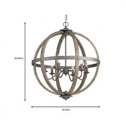 Home Decorators Collection Keowee 24-1/4 in. 6-Light Artisan Iron Farmhouse Orb Chandelier with Coastal Antique White Wood Accents -Home Decorators Soldes artisan iron elm wood home decorators collection chandeliers 1004hdcaidi 40 1000