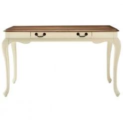 Home Decorators Collection Provence Ivory Writing Desk with Ash Brown Top 54 in.