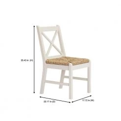 Home Decorators Collection Dorsey Ivory Wood Dining Chair with Cross Back and Rush Seat (Set of 2) (17.72 in. W x 35.43 in. H) -Home Decorators Soldes beige ivory home decorators collection dining chairs ch1902032 nivy 4f 1000