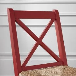 Home Decorators Collection Dorsey Mason Red Wood Dining Chair with Cross Back and Rush Seat (Set of 2) (17.72 in. W x 35.43 in. H) -Home Decorators Soldes beige mason red home decorators collection dining chairs ch1902032 nmas 40 1000