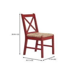 Home Decorators Collection Dorsey Mason Red Wood Dining Chair with Cross Back and Rush Seat (Set of 2) (17.72 in. W x 35.43 in. H) -Home Decorators Soldes beige mason red home decorators collection dining chairs ch1902032 nmas 4f 1000