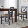 Home Decorators Collection Dorsey Midnight Blue Wood Dining Chair with Cross Back and Rush Seat (Set of 2) (17.72 in. W x 35.43 in. H) -Home Decorators Soldes beige midnight blue home decorators collection dining chairs ch1902032 nmid 64 1000
