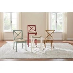 Home Decorators Collection Dorsey Midnight Blue Wood Dining Chair with Cross Back and Rush Seat (Set of 2) (17.72 in. W x 35.43 in. H) -Home Decorators Soldes beige midnight blue home decorators collection dining chairs ch1902032 nmid c3 1000