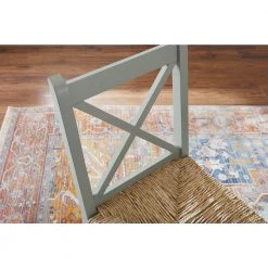 Home Decorators Collection Dorsey Willow Green Wood Dining Chair with Cross Back and Rush Seat (Set of 2) (17.72 in. W x 35.43 in. H) -Home Decorators Soldes beige willow green home decorators collection dining chairs ch1902032 nwil 40 1000