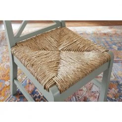 Home Decorators Collection Dorsey Willow Green Wood Dining Chair with Cross Back and Rush Seat (Set of 2) (17.72 in. W x 35.43 in. H) -Home Decorators Soldes beige willow green home decorators collection dining chairs ch1902032 nwil a0 1000