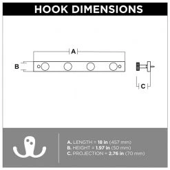 Home Decorators Collection 18 in. L Black and Nickel Industrial Round Knob Hook Rail -Home Decorators Soldes black and nickel home decorators collection hooks r44446h bwn u 4f 1000