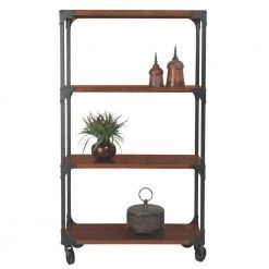 Home Decorators Collection 62.75 in. Black/Brown Metal 3-shelf Etagere Bookcase with Open Back -Home Decorators Soldes black home decorators collection bookcases bookshelves 0559800210 40 1000