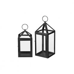 Home Decorators Collection Modern Black Metal Lantern Candle Holder - Hanging or Tabletop (Set of 2) -Home Decorators Soldes black home decorators collection candle holders dc14 9465ab 77 1000