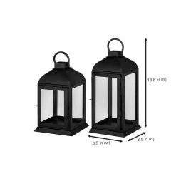 Home Decorators Collection Classic Black Metal Lantern Candle Holder - Hanging or Tabletop (Set of 2) -Home Decorators Soldes black home decorators collection candle holders dc20 169340 40 1000