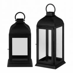 Home Decorators Collection Classic Black Metal Lantern Candle Holder - Hanging or Tabletop (Set of 2) -Home Decorators Soldes black home decorators collection candle holders dc20 169340 66 1000