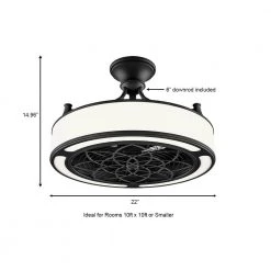 Home Decorators Collection Windara 22 in. LED Indoor/Covered Outdoor Black Ceiling Fan with Light Kit and Remote Control 16 Home Decorators Collection Windara 22 in. LED Indoor/Covered Outdoor Black Ceiling Fan with Light Kit and Remote Control -Home Decorators Soldes black home decorators collection ceiling fans with lights sfl 550l3 a0 1000