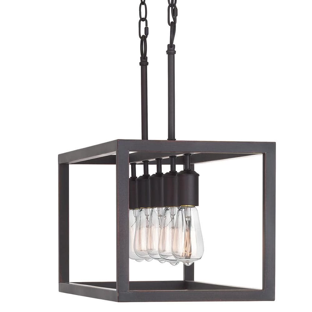 Home Decorators Collection Boswell Quarter 34 in. 5-Light Distressed Black Farmhouse Linear Chandelier for Dining and Kitchen Islands 7 Home Decorators Collection Boswell Quarter 34 in. 5-Light Distressed Black Farmhouse Linear Chandelier for Dining and Kitchen Islands - Image 5