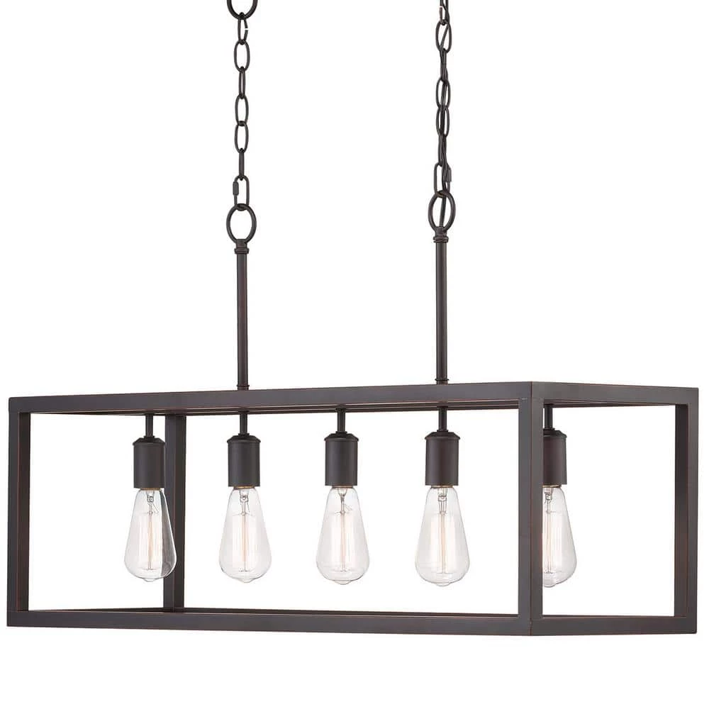 Home Decorators Collection Boswell Quarter 34 in. 5-Light Distressed Black Farmhouse Linear Chandelier for Dining and Kitchen Islands 3 Home Decorators Collection Boswell Quarter 34 in. 5-Light Distressed Black Farmhouse Linear Chandelier for Dining and Kitchen Islands