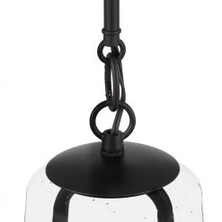 Home Decorators Collection Desmond 8 in. 1-Light Modern Black Hanging Pendant Light with Smoke Seeded Glass Shade -Home Decorators Soldes black home decorators collection chandeliers hb3658 05 a0 1000