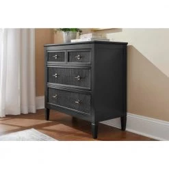 Home Decorators Collection Marsden Black 3-Drawer Cane Chest of Drawers (38 in W. X 36 in H.) -Home Decorators Soldes black home decorators collection chest of drawers 05613 02 eps free a0 1000