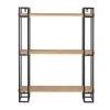 Home Decorators Collection 30 in. H x 24 in. W x 8 in. D Wood and Black Metal Wall-Mount Bookshelf