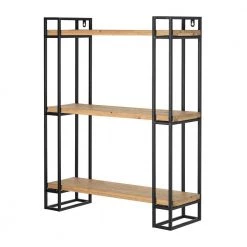Home Decorators Collection 30 in. H x 24 in. W x 8 in. D Wood and Black Metal Wall-Mount Bookshelf -Home Decorators Soldes black home decorators collection decorative shelving yx9z1006 bs 66 1000