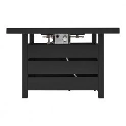 Home Decorators Collection Summerfield Black 39.5 in. x 25 in. Square Steel Black Marble-Look Tile Top LP Gas Fire Pit -Home Decorators Soldes black home decorators collection gas fire pits 2364fp 2 1f 1000