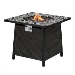 Home Decorators Collection Tucson 30 in. Square x 25.5 in. Steel Marivaux Tile Top LP Gas Fire Pit -Home Decorators Soldes black home decorators collection gas fire pits 2479fp 1 40 1000
