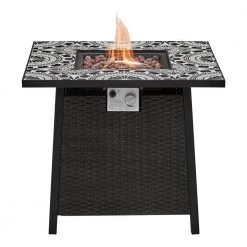 Home Decorators Collection Tucson 30 in. Square x 25.5 in. Steel Marivaux Tile Top LP Gas Fire Pit -Home Decorators Soldes black home decorators collection gas fire pits 2479fp 1 4f 1000