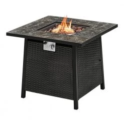 Home Decorators Collection Tucson 30 in. Square x 25.5 in. Steel Black Marble Tile Top LP Gas Fire Pit -Home Decorators Soldes black home decorators collection gas fire pits 2479fp 2 76 1000