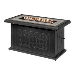Home Decorators Collection St. Charles 25.98 in. x 25 in. Rectangular Steel Propane Gas Black Fire Pit -Home Decorators Soldes black home decorators collection gas fire pits fhtm80319 fa 1000