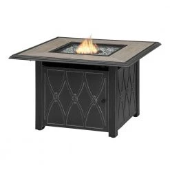 Home Decorators Collection Kendrick 39.96 in. x 39.96 in. Square Steel Propane Gas Black Fire Pit -Home Decorators Soldes black home decorators collection gas fire pits fhts80285 40 1000